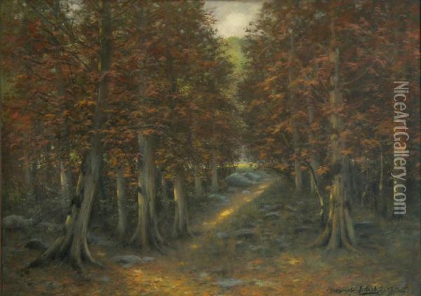 Paysages De Sous-bois E L'automne Oil Painting - Auguste Joliet