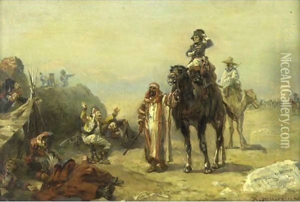 Bonaparte In Egypt Oil Painting - Robert Alexander Hillingford