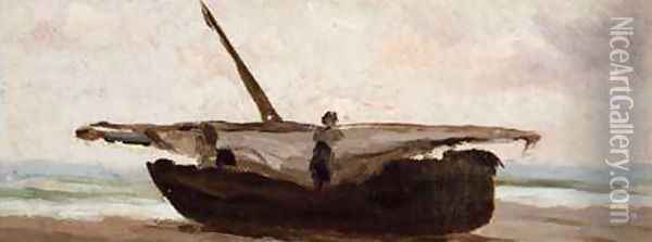 La barca Oil Painting - Modesto Urgell y Inglada