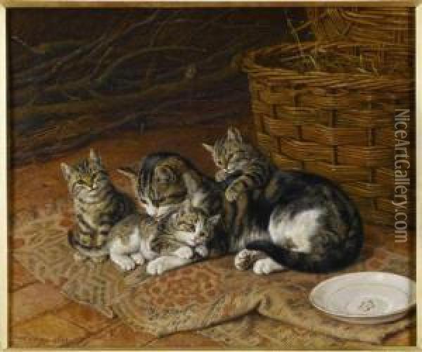 Bath -time Oil Painting - Frank Paton
