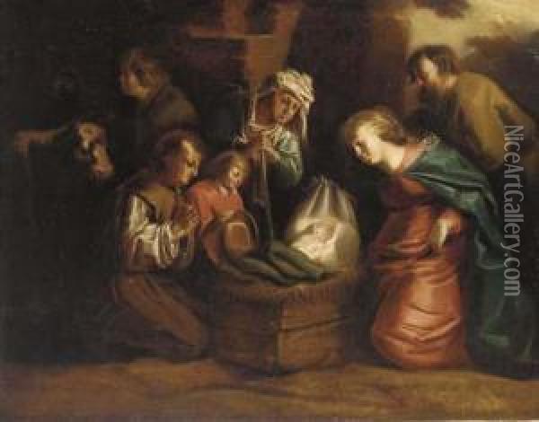 The Nativity Oil Painting - Jan van de Venne