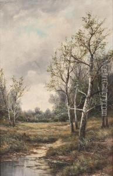Birken Im Moor Oil Painting - Alfred Walter Williams