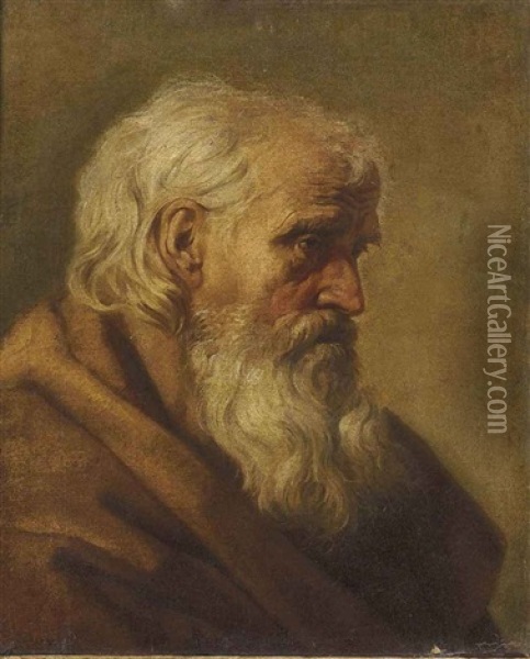 Portrait Of A Bearded Monk Oil Painting - Joseph Marie Vien