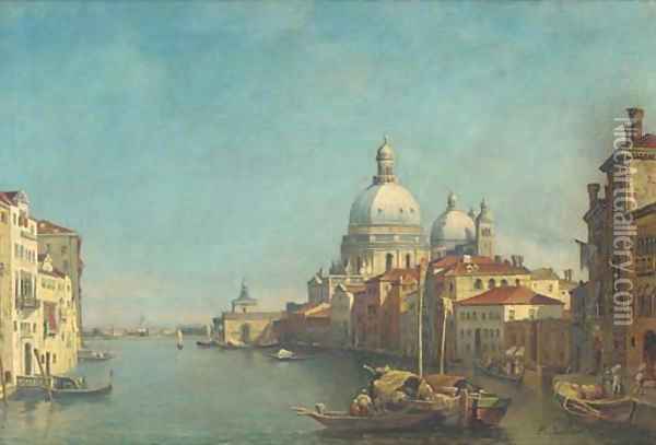 Trading vessels on the Grand Canal, Venice Oil Painting - F. Carlo