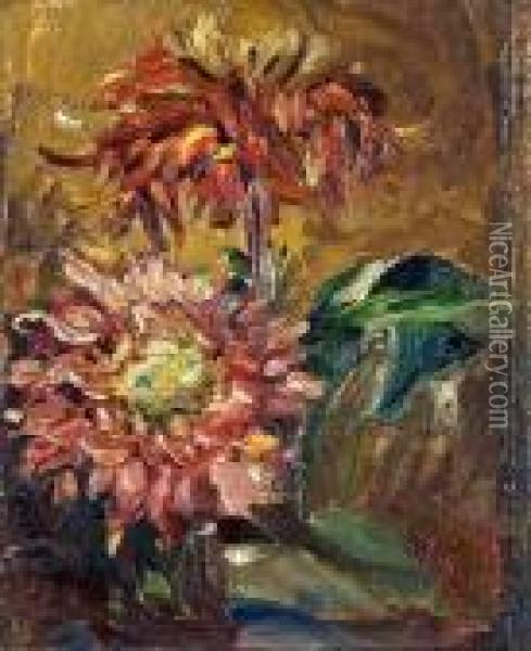 Chrysanthemen Oil Painting - Kurt Schwitters
