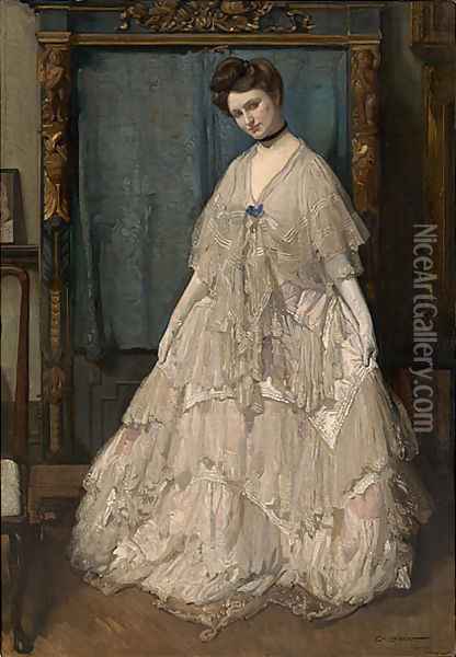 The old dress Oil Painting - George Lambert