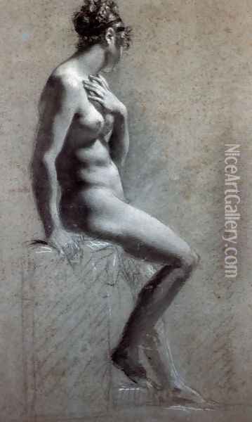 Seated Female Nude2 Oil Painting - Pierre-Paul Prud'hon
