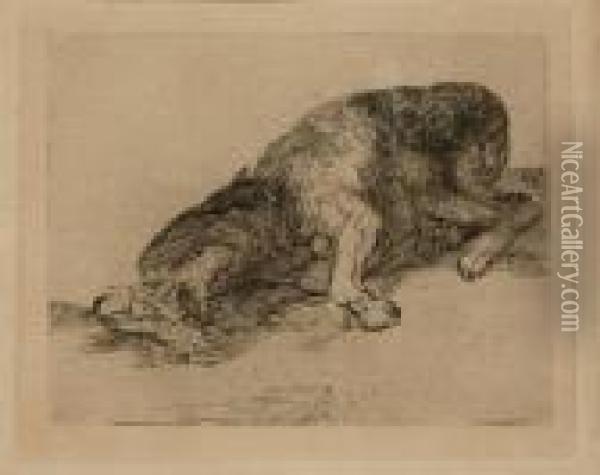 Fiero Monstruo Oil Painting - Francisco De Goya y Lucientes