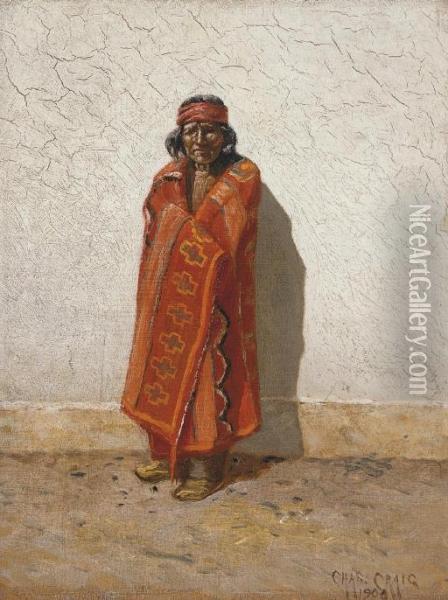 Standing Indian Oil Painting - Charles Craig