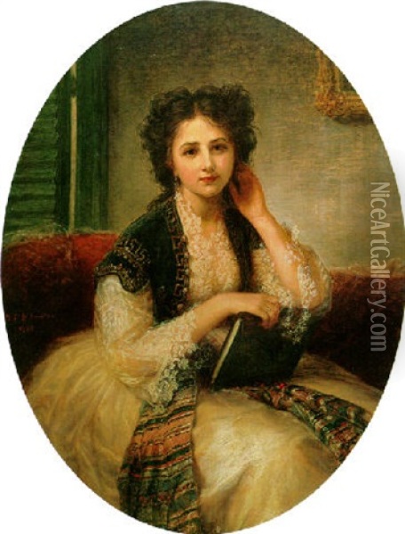 Mademoiselle Helene Cassavetti Oil Painting - Bernardo Amiconi