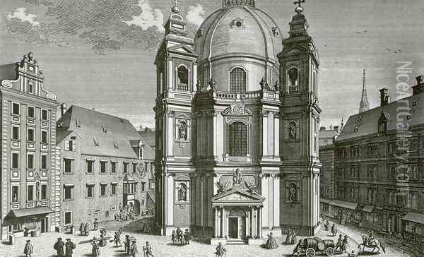 View of the Peterskirche Vienna Oil Painting - Salomon Kleiner