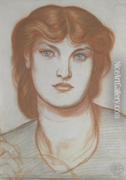 Study Of Alexa Wilding For Regina Cordium Oil Painting - Dante Gabriel Rossetti