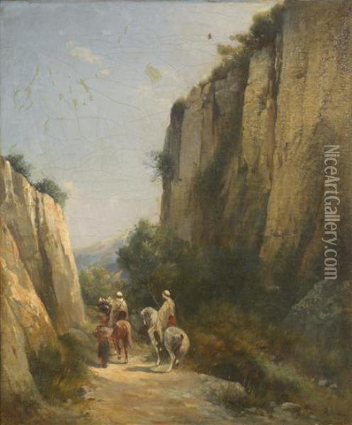 Cavaliers Dans La Montagne Oil Painting - Honore Boze