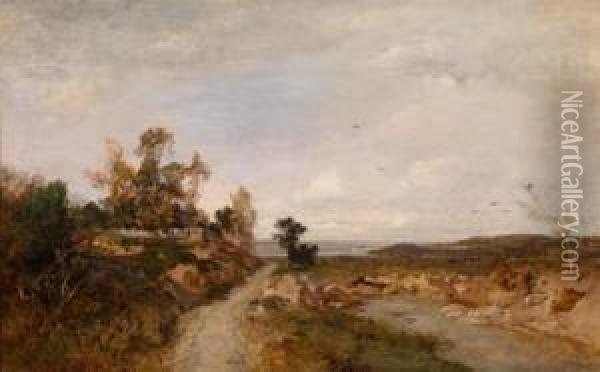 Herbstlandschaft An Der Unteren Donau Oil Painting - Emil Jakob Schindler