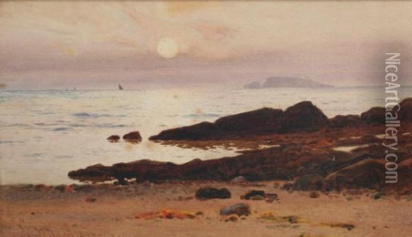 Macdougal Twilight Off The Yorkshire Coast Oil Painting - John Mcdougal