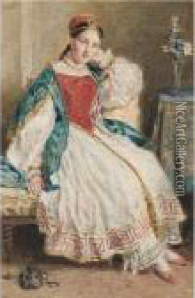 A Circassian Lady Oil Painting - William Henry Hunt