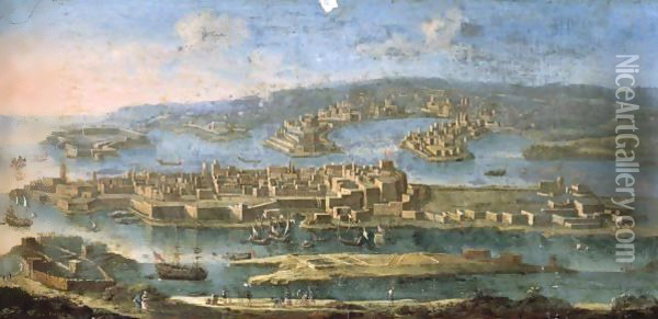 A View Of Valletta, Malta Oil Painting - Juan Ruiz