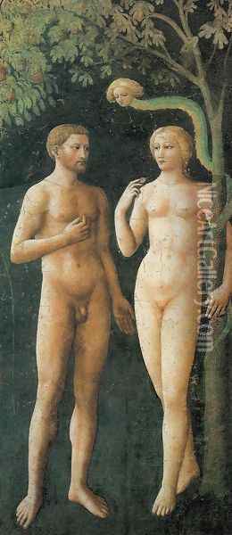 Adam and Eve in Eden (Adamo e Eva nell'Eden) Oil Painting - Masaccio (Tommaso di Giovanni)