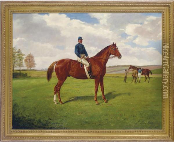Jockey On Horse Oil Painting - Jean Edouard Lacretelle