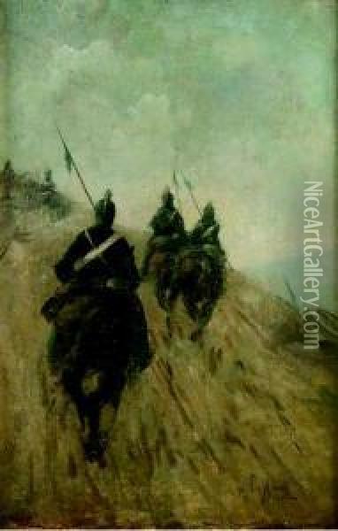 Soldati A Cavallo Oil Painting - Sebastiano De Albertis