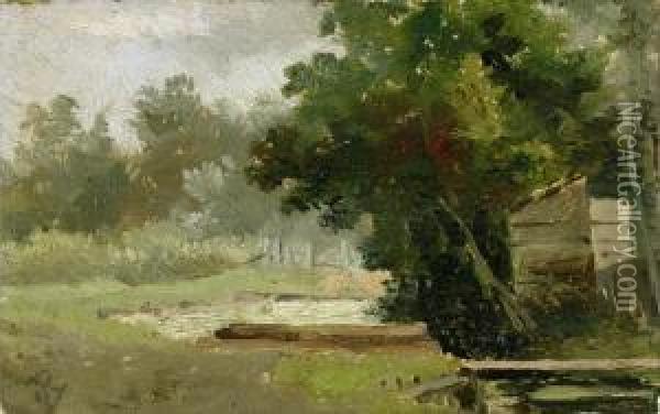 Parklandschaft Mit Teich Oil Painting - Ludwig Ferdinand Von Rayski