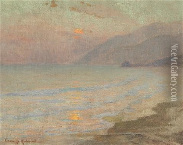 A Coastal Sunset, Laguna Beach (?) Oil Painting - Granville S. Redmond