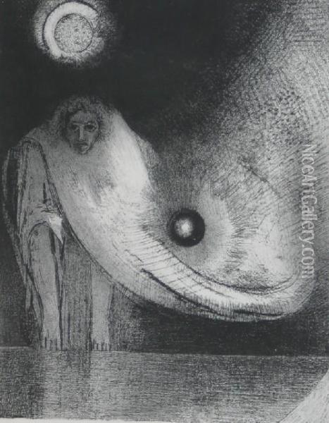 Le Buddha, From The Temptation Of St. Anthony Series Oil Painting - Odilon Redon