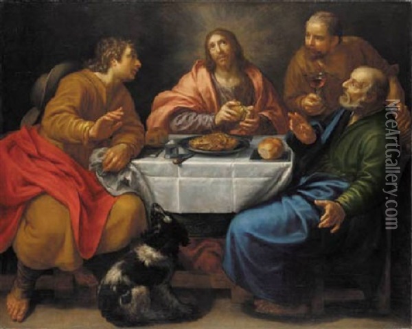 The Supper At Emmaus Oil Painting - Paulus Moreelse