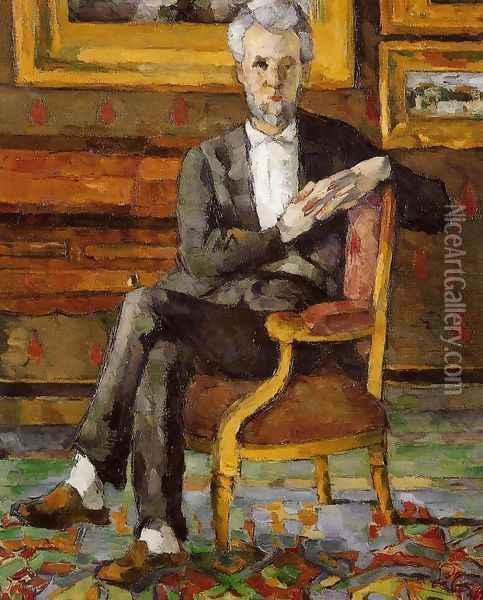 Portrait Of Victor Chocquet Seated Oil Painting - Paul Cezanne