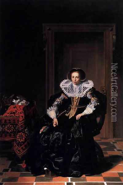 A Lady Oil Painting - Thomas De Keyser