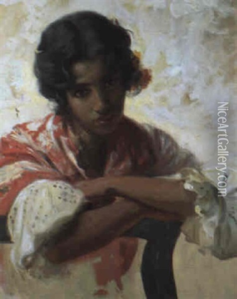 La Jeune Espagnole Oil Painting - Pierre Ribera