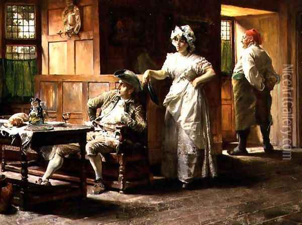 A Doubtful Customer Oil Painting - Edgar Bundy