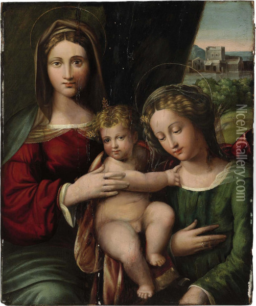 The Madonna And Child With Saint Catherine Oil Painting - Garofalo