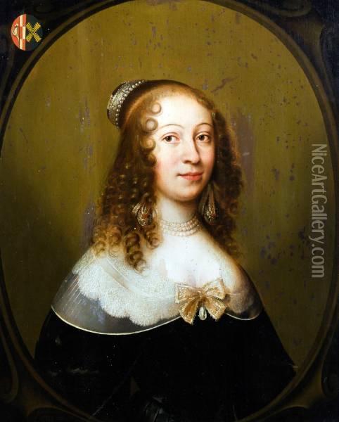 Portret Van Susanna Van De Muelen Oil Painting - Jan Rutgers Van Niwael