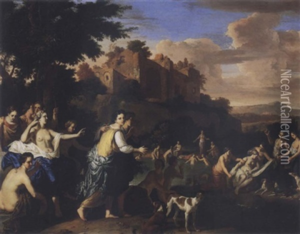 Diana Discovering The Pregnancy Of Callisto Oil Painting - Gerard Hoet the Elder
