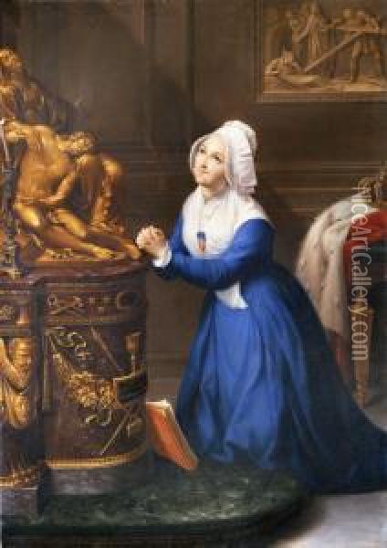 Ritratto Della Venerabile Maria Clotilde Difrancia, Regina Di Sardegna Oil Painting - Bernardino Nocchi