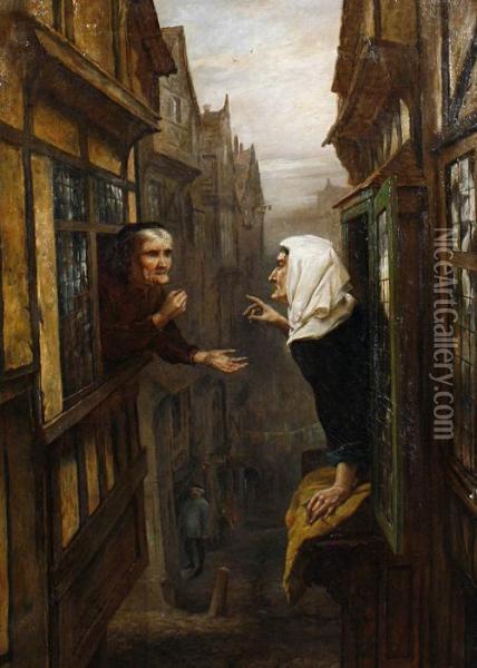 An Argument From Opposite Premises Oil Painting - Ralph Hedley
