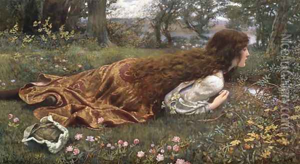 The Princess Oil Painting - Edward Robert Hughes R.W.S.