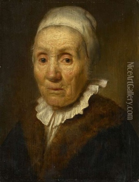 Rembrandt-schule. Bildnis Einer Alten Frau Oil Painting - Paulus Lesire