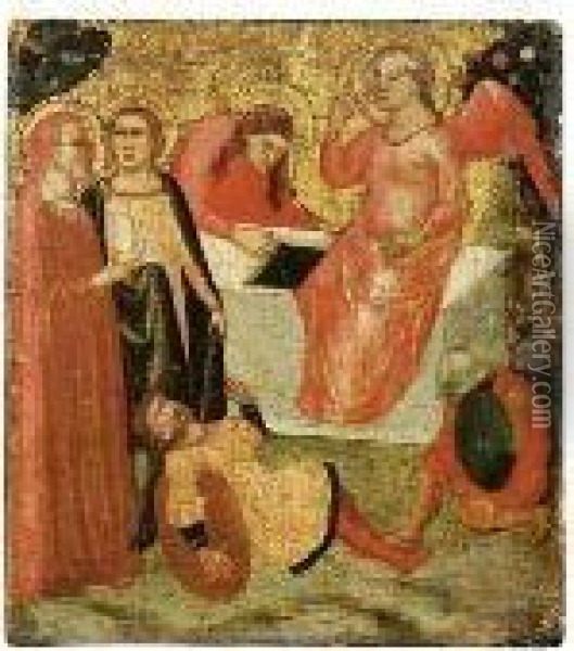 Le Marie Al Sepolcro Di Cristo Oil Painting - Master Of San Polo In Chianti
