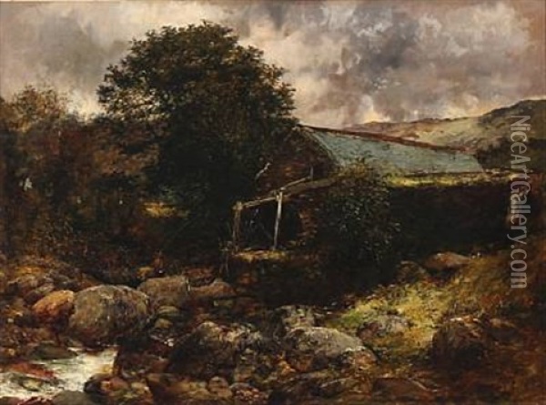 A Fisherman At A Stream Oil Painting - Alexander Fraser the Younger