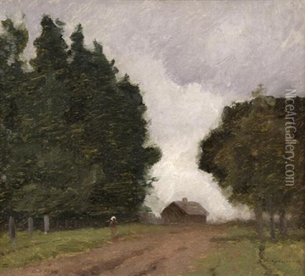 Untitled (country Path) Oil Painting - Elioth Gruner