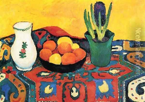Style Life With Fruits Oil Painting - August Macke