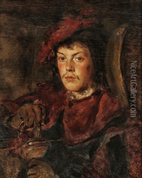 Portrat Von Einem Jungen Mann Oil Painting - Hermann Philips