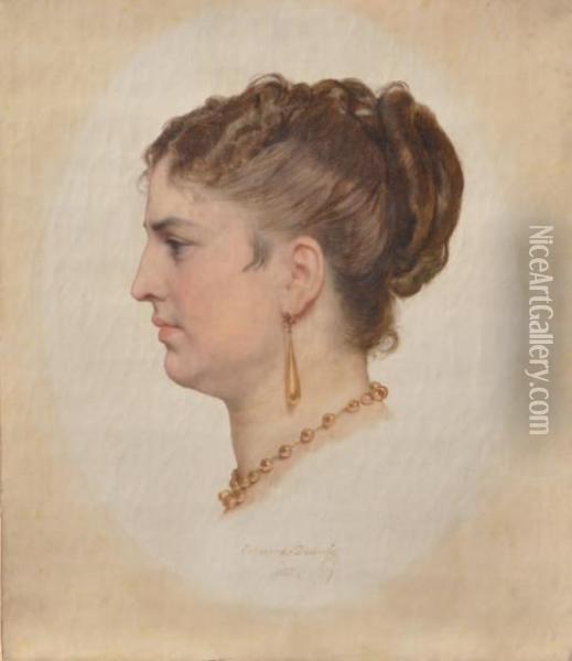 Profil De Femme Oil Painting - Edouard Louis Dubufe