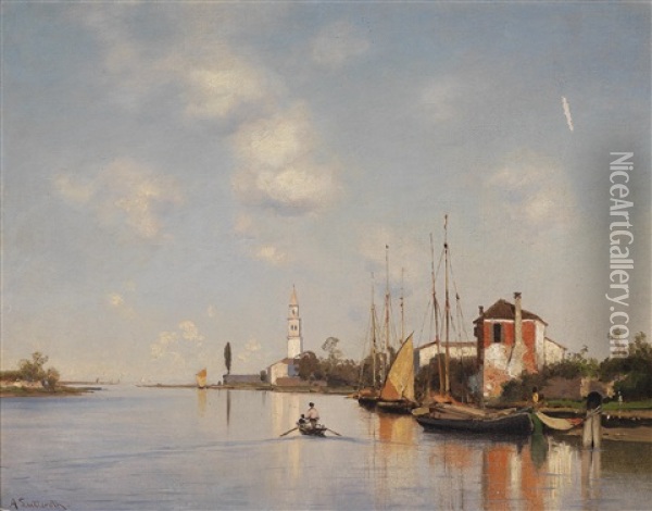 Mazzorbo Bei Venedig Oil Painting - Ascan Lutteroth