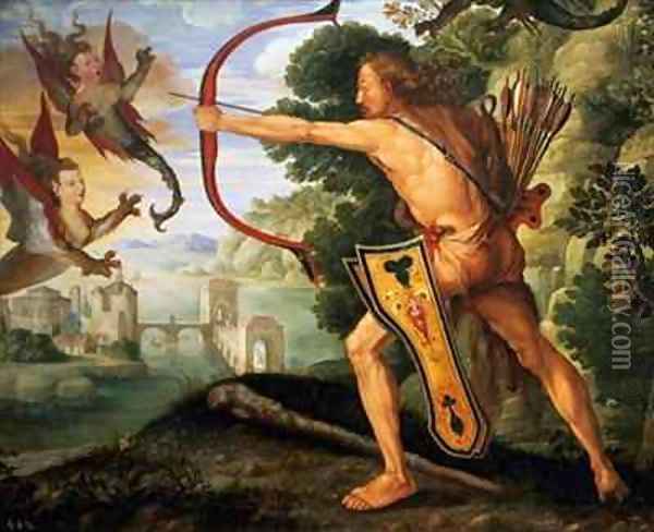 Hercules and the Stymphalian birds Oil Painting - Durer or Duerer, Albrecht