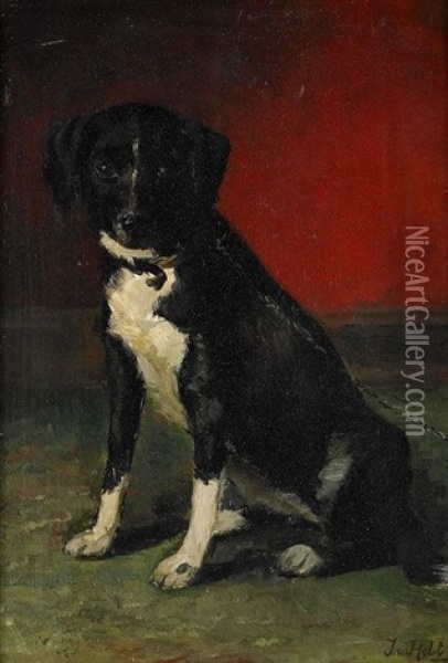 Sittande Hund Oil Painting - Johan-Gustaf von Holst