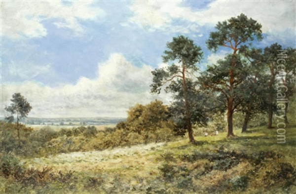 Across The Valley Oil Painting - Benjamin Williams Leader