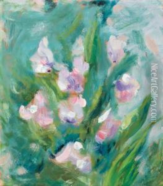 Pink Sweet Peas Oil Painting - Helene Schjerfbeck